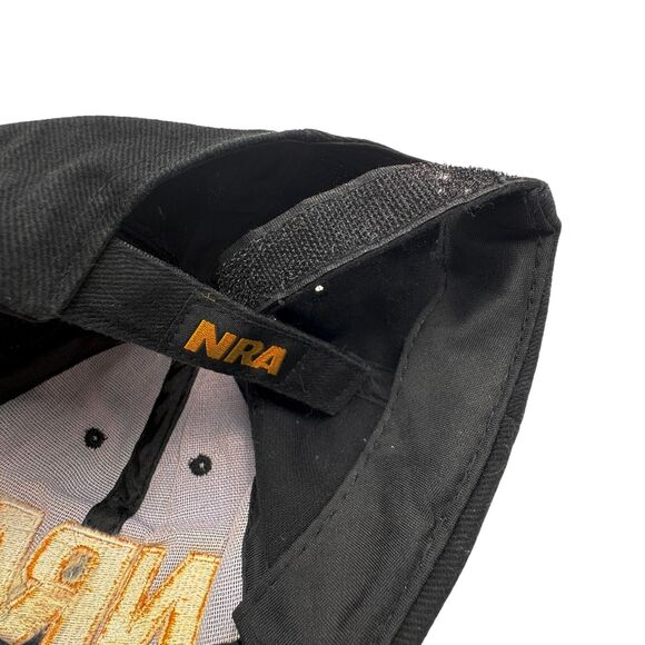 NRA Black Dad Hat Gold Logo Shooting Sports Strapback Cap American Flag - Picture 7 of 7